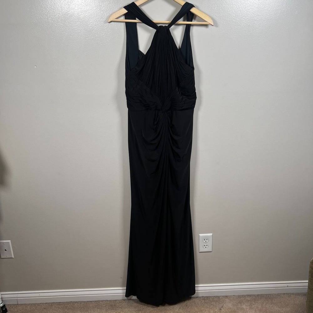 Tadashi Collection Halter Gown Dress Size Large Black Formal Maxi Event Evening